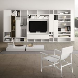 Spazioteca SP014, Sistema modular para la moderna sala de estar, en madera