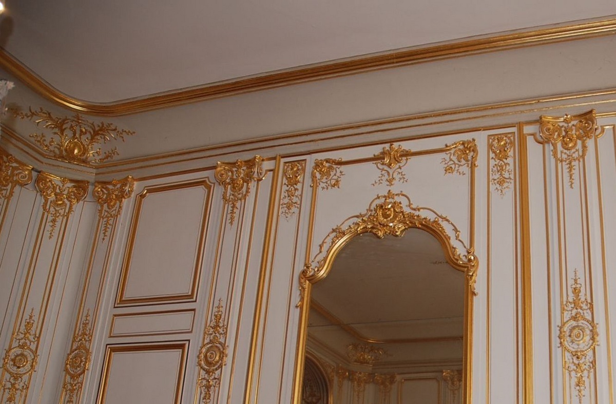 Boiserie Luigi XIV, Louis XIV paneles de madera, con tallas de hojas de oro