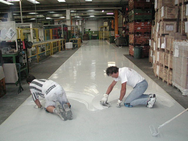 epoxy resin floors for the industry 2, Piso con una instalación rápida y fácil de limpiar, para el almacén