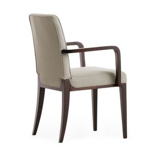 Opera 02221, Butaca en madera maciza, asiento y respaldo tapizados, revestimiento de tela, estilo moderno