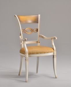 CHIMERA armchair 8524A, Silln de estilo clsico con respaldo de madera tallada