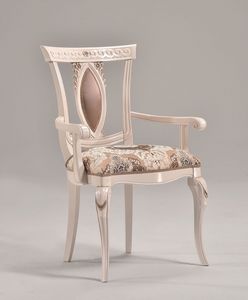 MICHY armchair 8169A, Butaca de lujo con brazos de madera tallados