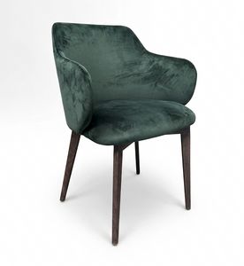 Roby, Silla con patas de metal, acolchada.