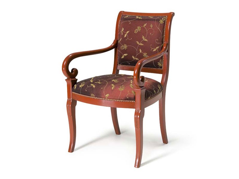 Art.467 armchair, Sillón de estilo clásico, asiento acolchado y respaldo