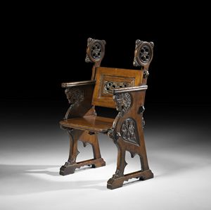 Art. 846 silla, Silla con brazos, finamente tallada