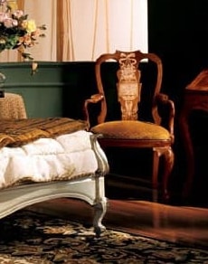 Barocco armchair 816, Sillón clásico de lujo con estructura de madera