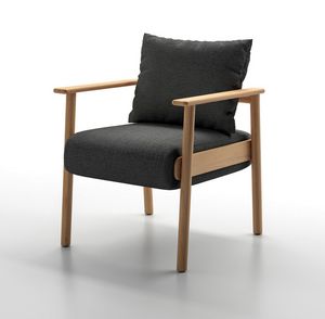 ELIO PT, Sill�n acolchado de exterior, en madera de teca.