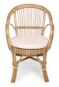 Silln Barina New, Silln al aire libre en ratn, con cojn de asiento