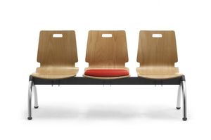 Cristallo bench with table, Banco con asientos de madera, para salas de espera