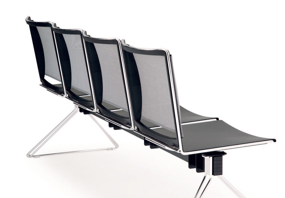 Hilera sillas con respaldo malla, diferentes colores IDFdesign