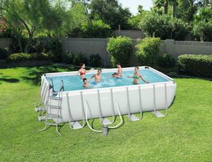 Bestway 56670 Acero para piscina rectangular sobre suelo, 488x244x122 cm - 56670, Piscina sobre suelo rectangular rgida