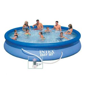Intex 28158 Easy Set piscina inflable sobre el suelo redonda 457x84 - 28158, Gran piscina inflable para uso al aire libre