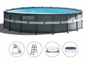 Intex Swimming Pool 26330 Ex 26332 Ultra Frame Round 549x132, Piscina redonda sobre rasante.