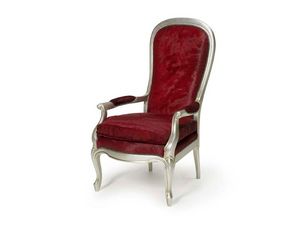 Art.301 armchair, Sillón tapizado con respaldo alto, de estilo clásico