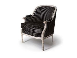 Art.497 armchair, Sillón de estilo clásico, con apoyabrazos acolchados