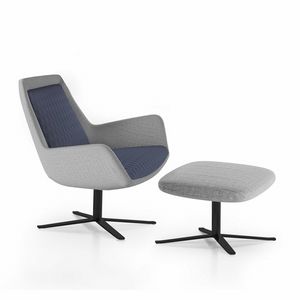 Roxy armchair, Silln giratorio con base de metal