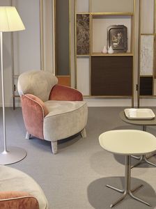 Polpetta, Silln cmodo, totalmente tapizado en tela, lneas suaves, ideal para salas de salas de estar y relajarse