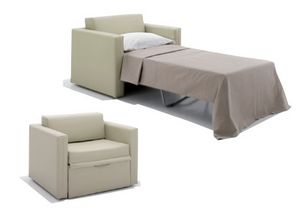 Art. 12379 Sill�n cama en piel sint�tica, Sill�n cama que ahorra espacio, para hoteles, B&B y alojamientos