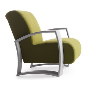 Harmony 01241, Silln con estructura de madera, asiento y respaldo tapizados, revestimiento de tela, estilo moderno