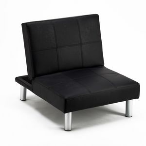 Silla reclinable negro - EKF920653, Puff de silla en piel sinttica, fcil de limpiar