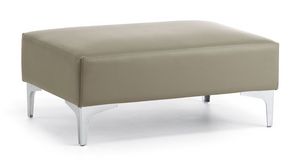 Argo Light Pouf, Puf tapizado, base de metal, para la oficina y sala de espera