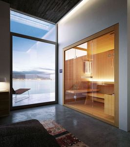 ROPE, Sauna de madera con ventanas de vidrio, para los hoteles