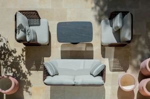 SAHARA, Sof� y sillones de exterior con tejido de cuerda.