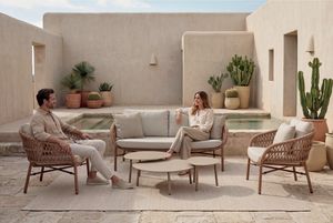 TROPICAL, Sof� y sillones en aluminio y cuerda, para exterior.