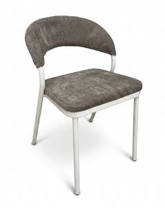 Kelly, Silla apilable de metal, con asiento y respaldo acolchados