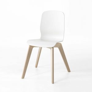 Glamour Wood Plastic, Silla de madera, con asiento y respaldo en tecnopolímero