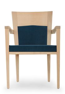 Nico PLUS ARMS, Silla acolchada con brazos, con estructura de madera