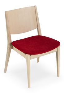 Rosa, Silla de madera con asiento tapizado