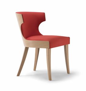 XIE SIDE CHAIR 053 S, Silla de madera acolchada