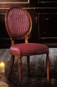 3806, Silla en madera de haya, asiento y respaldo tapizados, para los comedores de estilo clsico