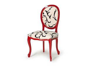 Art.417 chair, Silla de madera pulida, asiento y respaldo tapizados