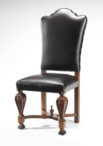Art. 91/C silla, Silla de cuero clsica, con patas talladas