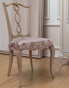 Live 3 silla, Silla de estilo clsico, en madera con asiento tapizado, para el comedor