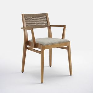 Marina silln, Silla con reposabrazos, en madera de ceniza y cuerda nutica