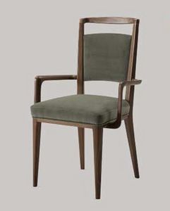 Milà silla con reposabrazos, Silla de madera con reposabrazos, para sala de estar