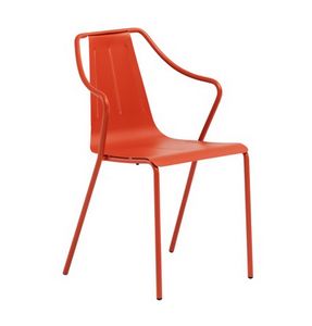 Ola, Silla de metal con reposabrazos para interiores y exteriores