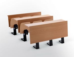 Ateneo desk central feet, Escritorio con asientos para auditorio