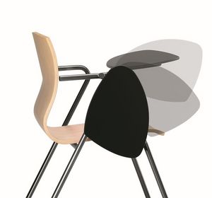 WEBWOOD 352 TDX, Silla de metal con carcasa de madera, tableta de la escritura