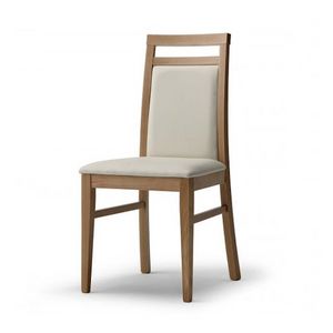 312-B, Silla de madera con asiento y respaldo acolchados