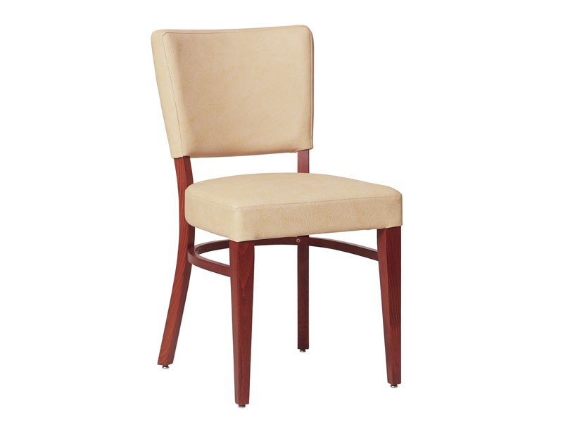 Marsiglia/S, Silla de madera para sala de estar, con asiento y respaldo tapizados