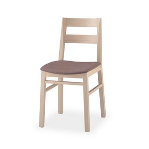 Alba, Silla de madera de haya, asiento acolchado.