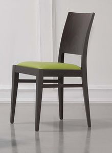 330, Silla elegante con un asiento tapizado, para la sala de desayunos