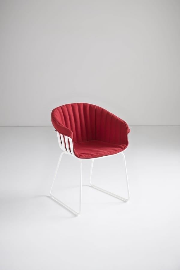 Basket Chair ST, Silla con base de metal trineo, cubierta de polímero