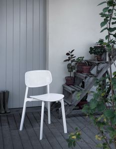 Colander, Silla apilable en polipropileno y aluminio, para exterior