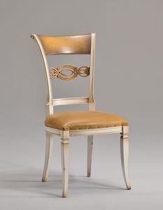 CHIMERA chair 8524S, Silla de estilo clsico con respaldo de madera tallada