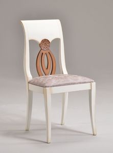 TRACY chair 8296S, Silla de madera de haya con respaldo decorado y tallado